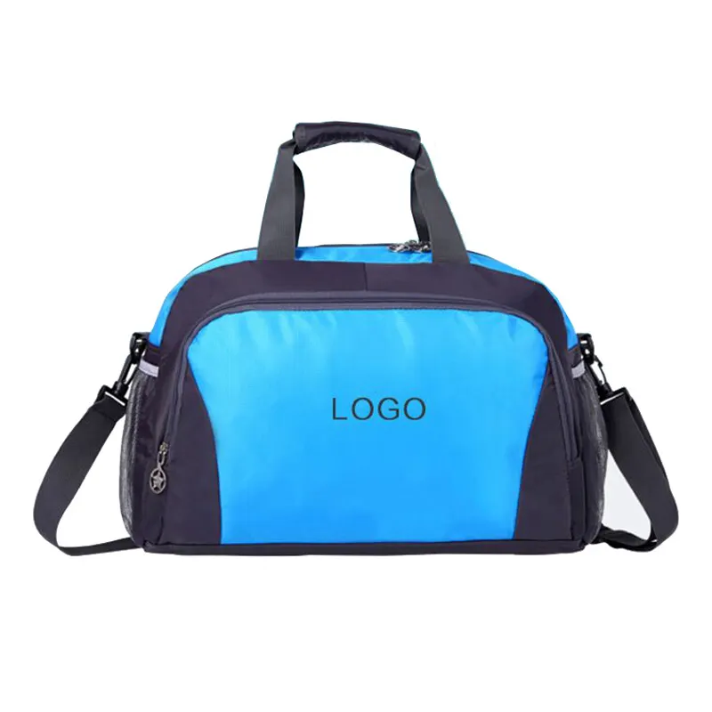 Logotipo personalizado de nylon gimnasio bolsa de deporte impermeable plegable viajes deporte bolsa de hombro hombres pro bolsa de deporte