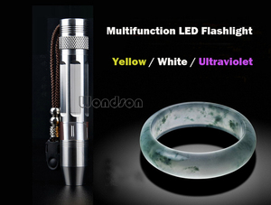 10W 365NM UV Blacklight taşlar dedektörü beyaz sarı <span class=keywords><strong>LED</strong></span> el feneri