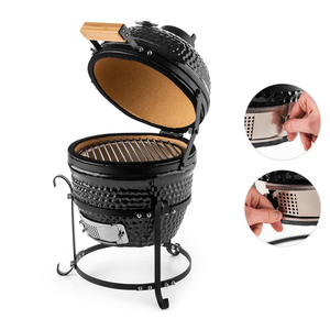AUPLEX Mini seramik Komodo 13 inç kömür taşınabilir barbekü <span class=keywords><strong>Kamado</strong></span> ızgara açık mutfak/bahçe