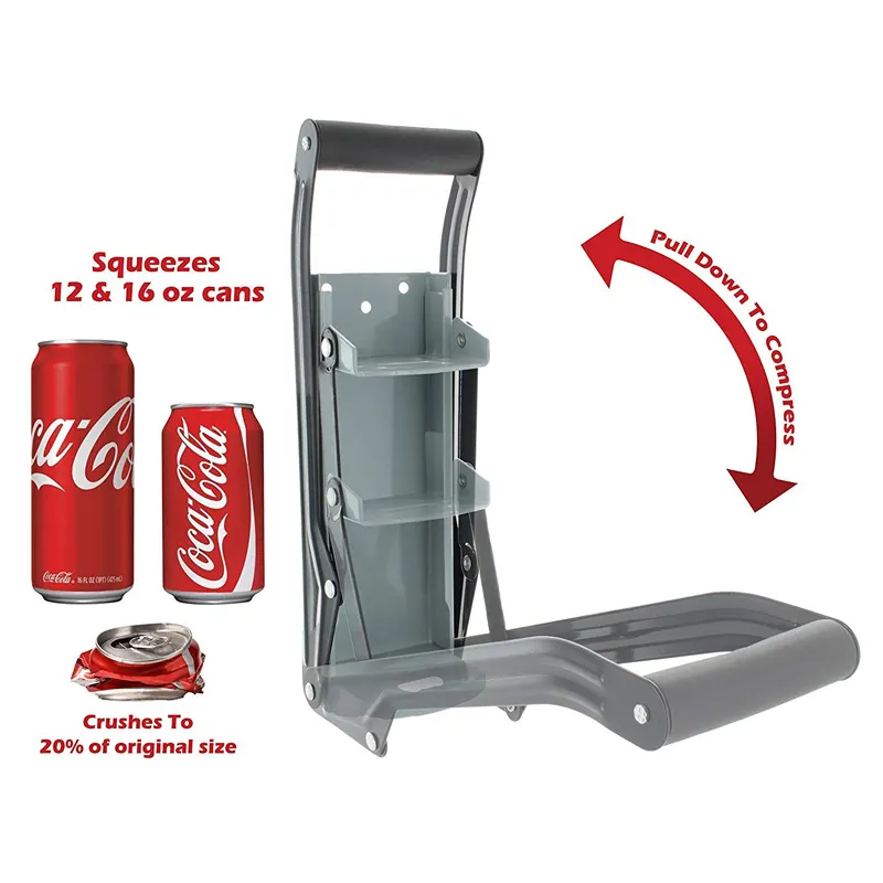 16oz alüminyum kırıcı ve şişe açacağı ağır büyük Metal duvara monte Soda bira Smasher-çevre dostu geri dönüşüm aracı