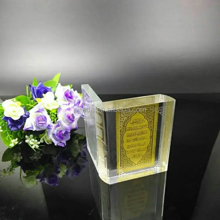 Libro religioso para decoración de bodas, Libro del Corán, regalo, Biblia de cristal, venta al por mayor