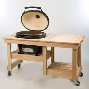 楕円形のセラミック<span class=keywords><strong>kamado</strong></span>スマートラージスモーカー付きバーベキュー木炭グリル屋外頑丈なカート