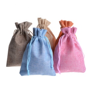 10x14cm küçük renkli fantezi keten kumaş çantalar el yapımı çuval bezinden çanta anneler günü hediyeleri ambalaj torbalar