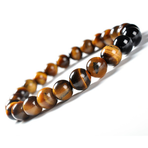 F88 2020 DIY טבעי רבותיי עין נמר טבעי אבן Mala חרוז צמיד יוקרה אפריקאי יוגה אלסטי חבל ירקן צמיד