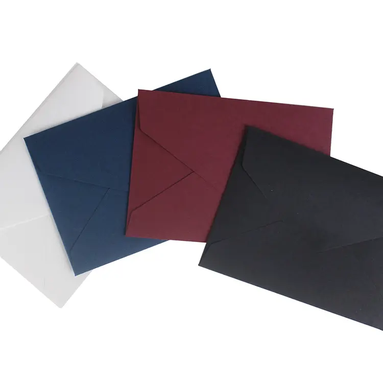 Envelopes de papel de convite preto para embalagem envelope personalizado