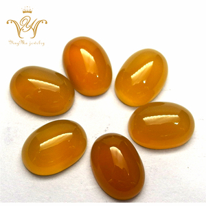 Natural Oval Yellow Agate Gemstone Cabochon <strong>Beads</strong> - Product Image 1