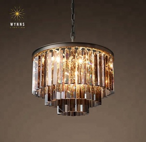 Square <strong>Odeon</strong> Glass Chandelier American Vintage Industrial Pendant Lighting Home Indoor Decoration LED Restoration Lights