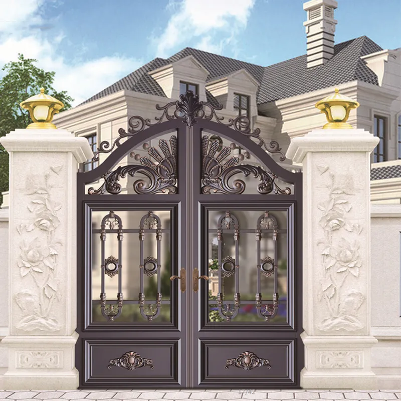 modern luxurious wrought aluminum gate design