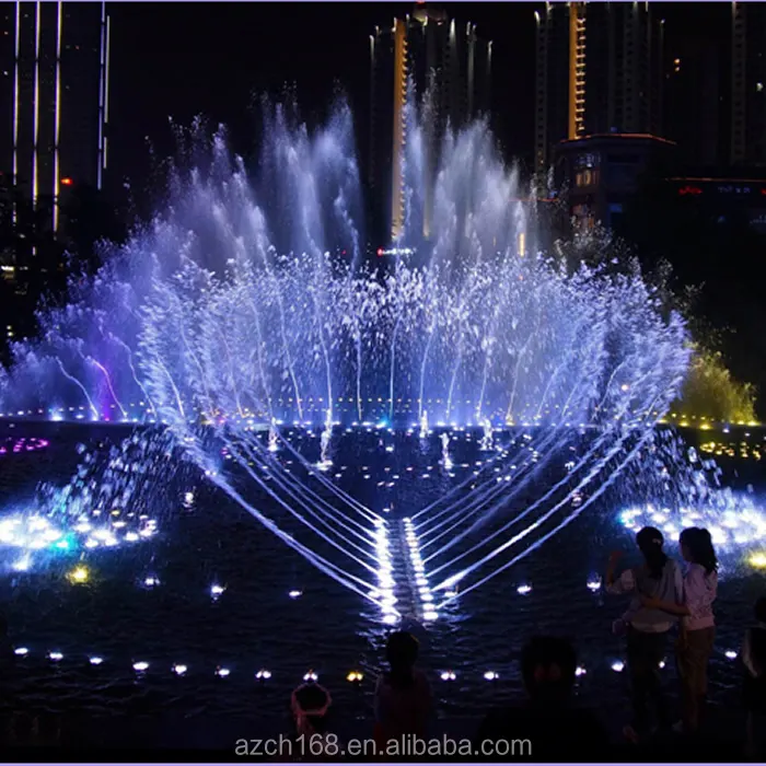 Vivid Gabbiano Volare Forma di Musica Da Ballo Fontana di Acqua con Luci Colorate A LED