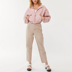 Womens Crop <strong>Jacket</strong> pink Cropped Bomber <strong>Jacket</strong> t Will Crop Top <strong>Jacket</strong> - Product Image 4