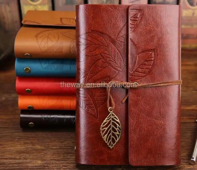 Vintage PU Leather Cover Loose Leaf Blank Journal Notebook travel Spiral Notebook