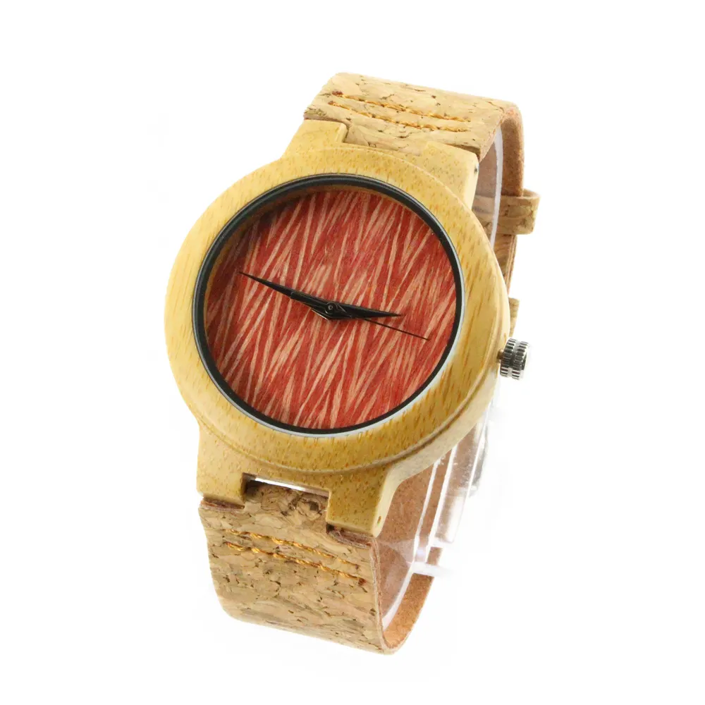 Design personalizado do logotipo seu próprio relógio de madeira do bambu artesanal com embalagem da caixa