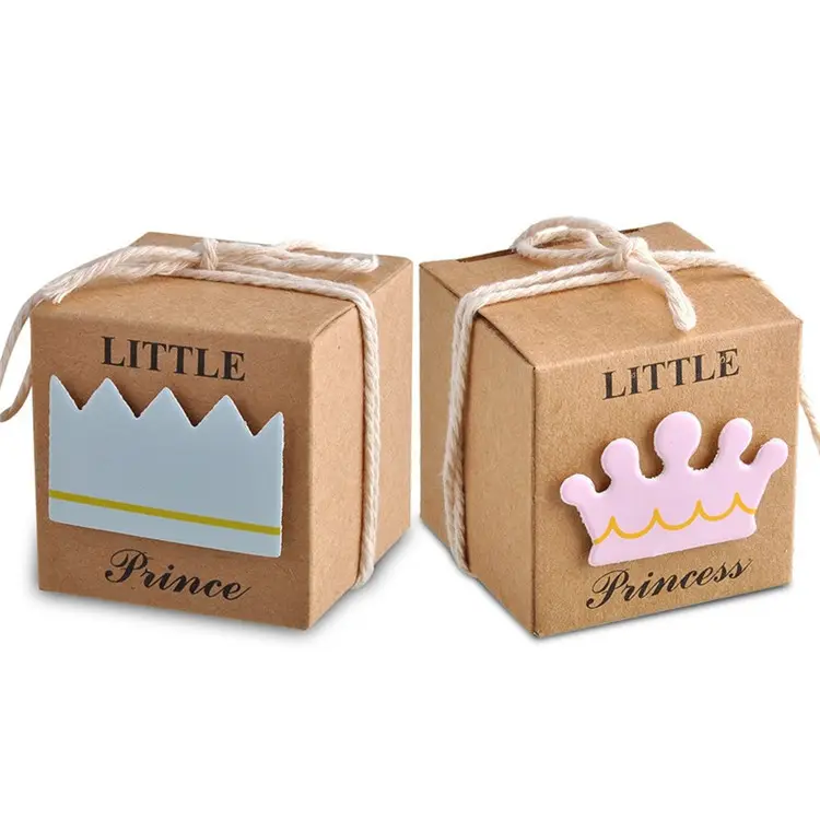 Oem Kinder Geburtstag Rückkehr Geschenke billige Geschenk boxen leere Prinzessin Krone Süßigkeiten Boxen benutzer definierte gedruckte Krone Süßigkeiten Box