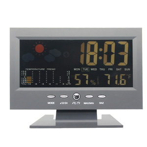Decorazioni per la Casa Da Comodino Retroilluminazione A <span class=keywords><strong>LED</strong></span> Notturna Colorata A CRISTALLI LIQUIDI Digital Calendario Stazione Meteo Alarm <span class=keywords><strong>Clock</strong></span>