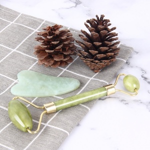אמיתי ירקן רולר לפנים Gua Sha כלים מתנת סט, 100% טבעי בעבודת יד ירקן פנים לעיסוי, גירוד כלי