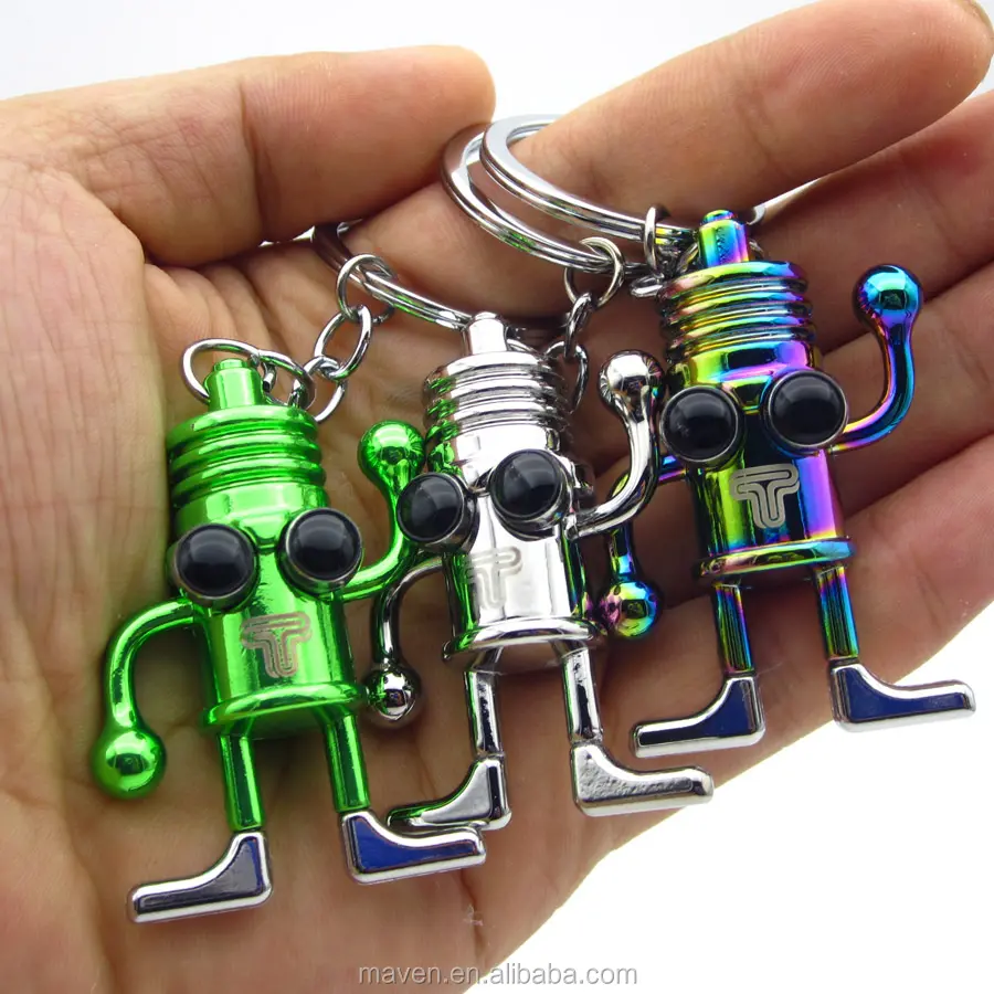 Cores liga de Zinco carro de corrida modificado suspensão TEIN 3 robot keychain chaveiro anel chave do presente cadeia