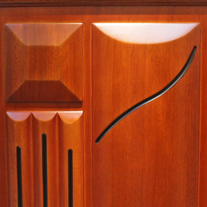 China Composite HDF Natural Veneer Pu Painting Polish Color Cheap Bedroom Wooden Door for Internal