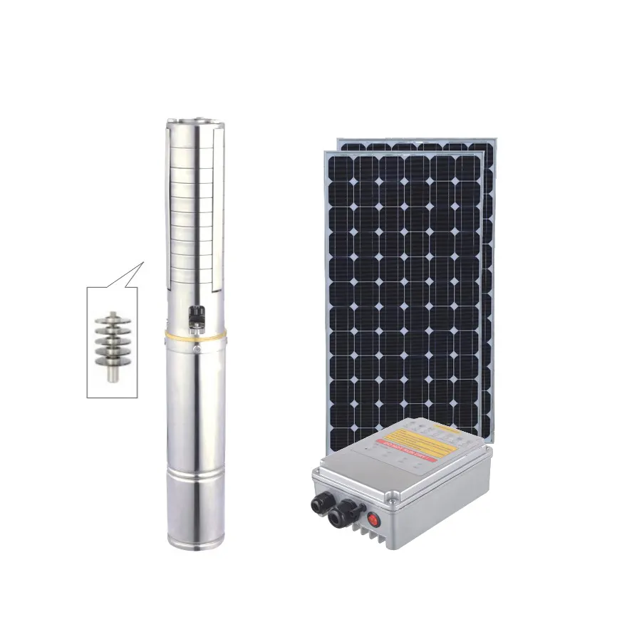 4 inç fırçasız DC güneş dalgıç santrifüj su pompaları invertör kontrolörü fiyat