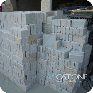 Sarı Yeşil Slate Eskitme Finişer Lowes, Arnavut Kaldırımı Parke peyzaj taşı