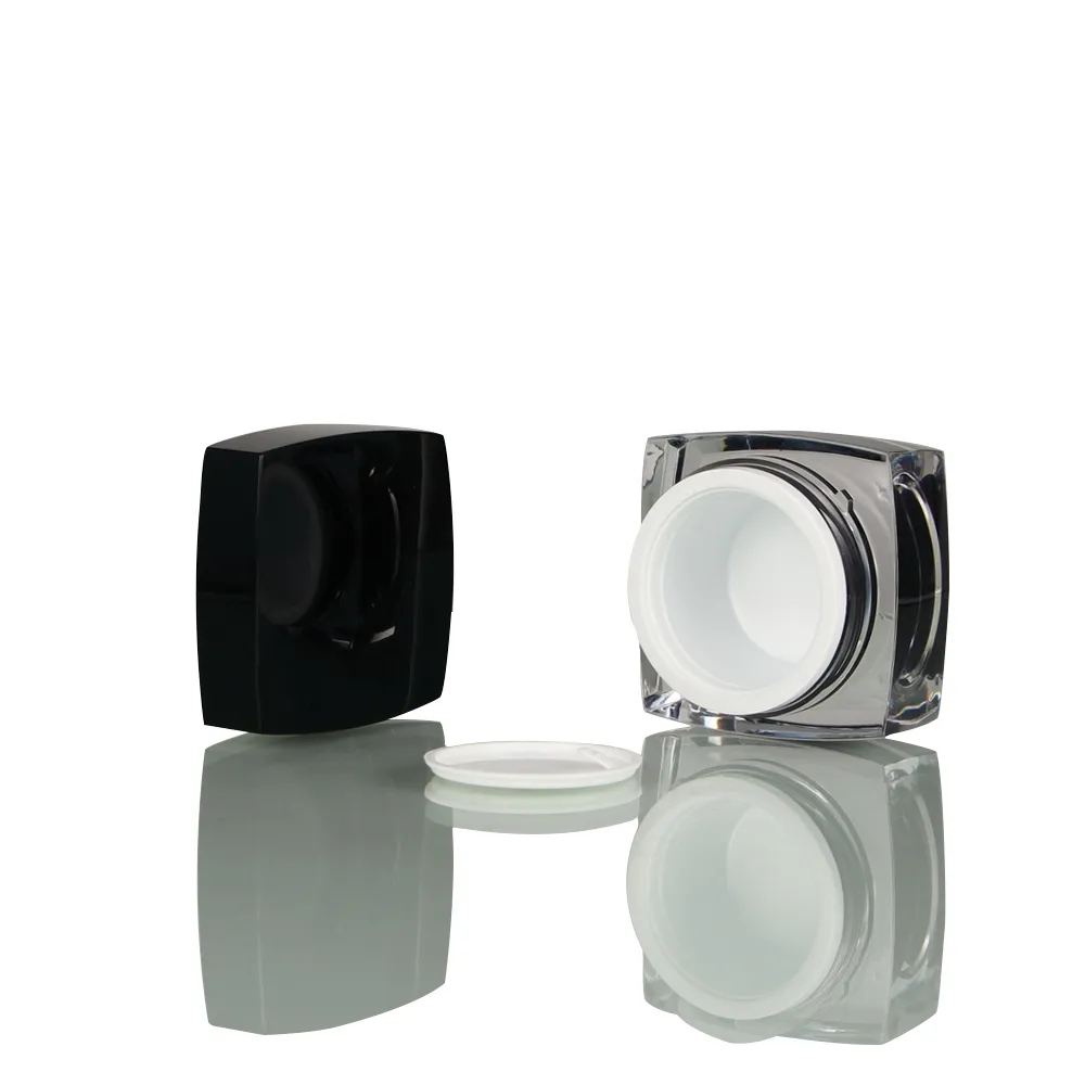 2023 Hete Verkoop 10G 30G 50G 100G Vierkante Kristallen Acryl Cosmetische Plastic Crème Pot Cosmetische Pot