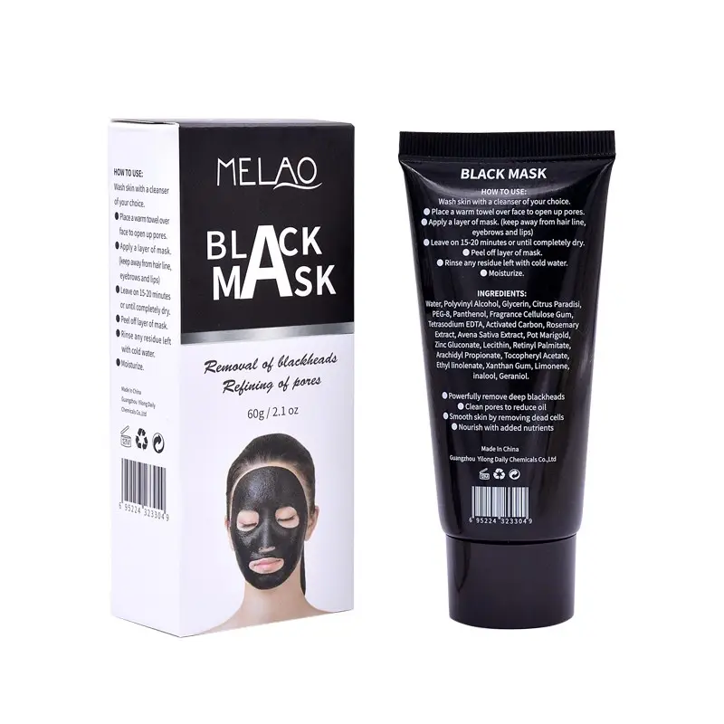 MELAO在庫ありすべての天然有機毛穴クリーニングピールオフフェイシャルブラックマスク顔卸売用