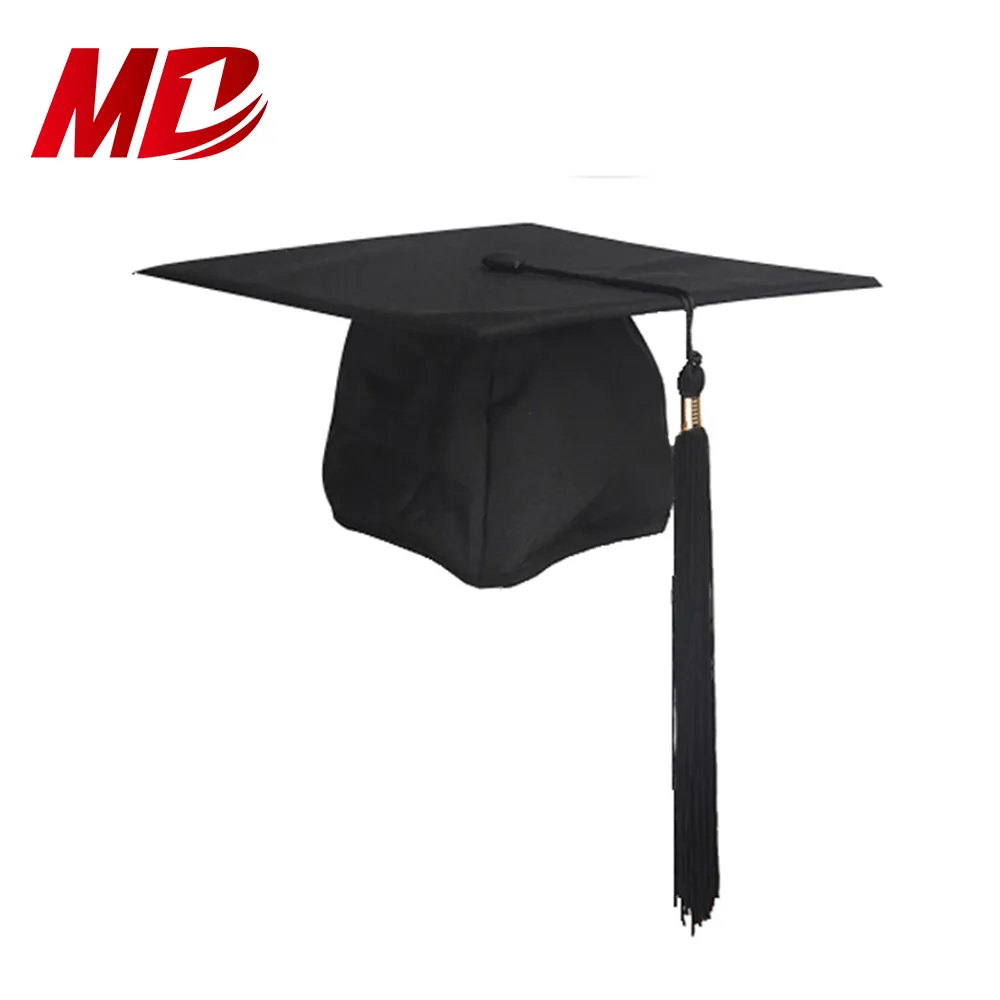 2023 Black Matte Graduação Cap Chapéus com Tassel para a escola