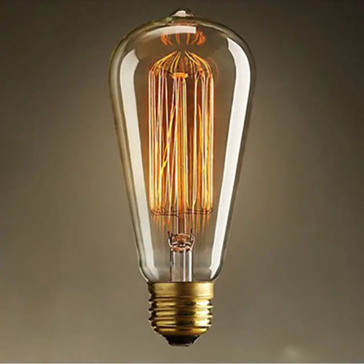 ST64 vintage Edison stile chiaro ambra giallo lampada di pendente della luce della lampadina