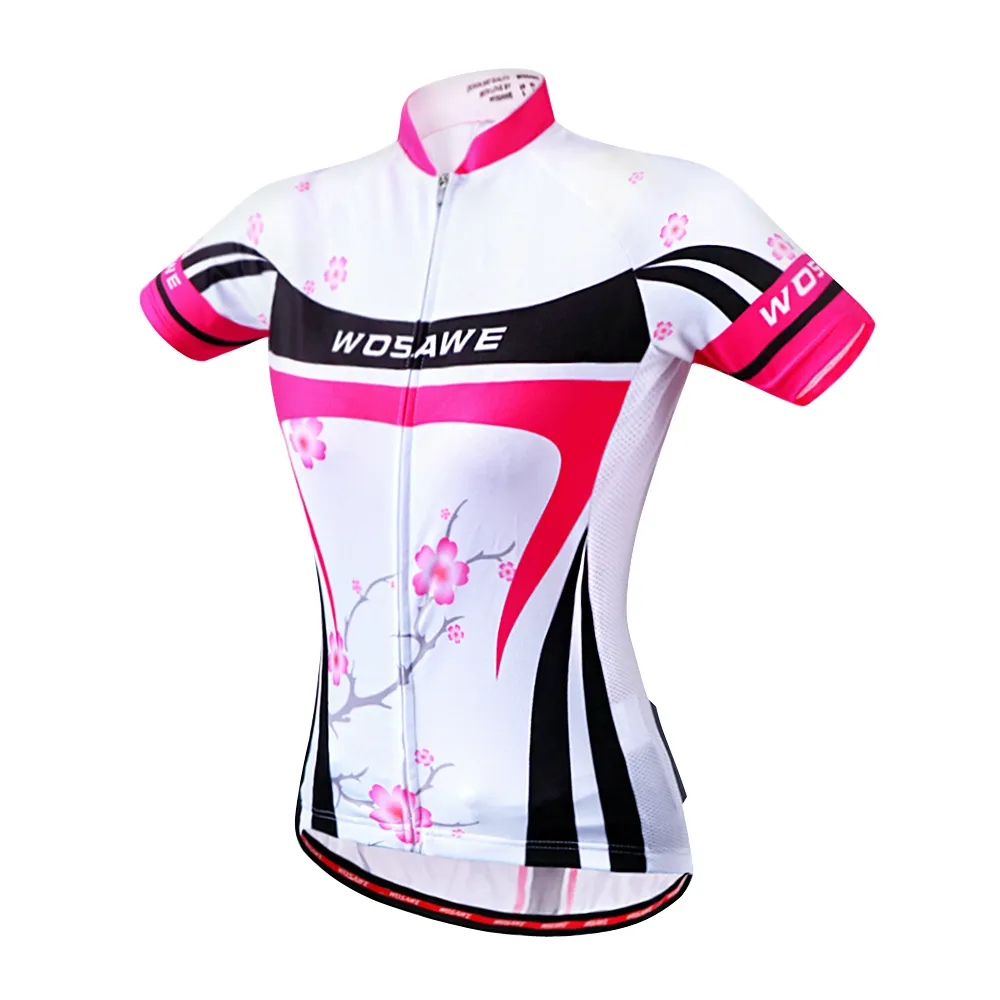 WOSAWE, venta al por mayor, personalizado, último diseño, flor de ciruela, el mejor jersey de ciclismo