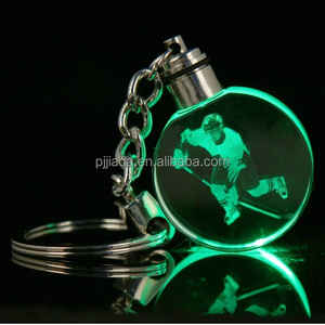 Promotional <strong>Gifts</strong> Customized Logo Ice Hockey Souvenir <strong>Gift</strong> with Colorful Led Light Crystal Key Ring Chain Sport Souvenir <strong>Gift</strong> - Product Image 2