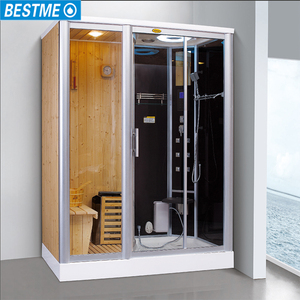 Prezzo di sconto di fabbrica una persona portatile Sauna a vapore in legno di abete rosso con JM 6kw Sauna riscaldatore e pannello di controllo
