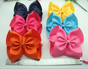 Big Size <strong>Bows</strong> Wholesale 7 Inch Solid Color <strong>Bows</strong> for Girls - Product Image 2