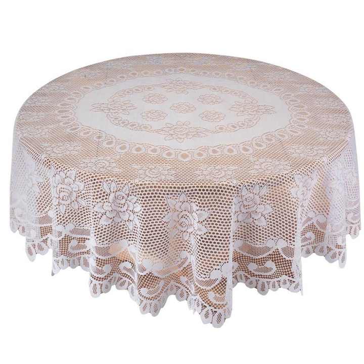 Wedding Tablecloth White Round 70 Inch Overlay 180cm Table Cloths