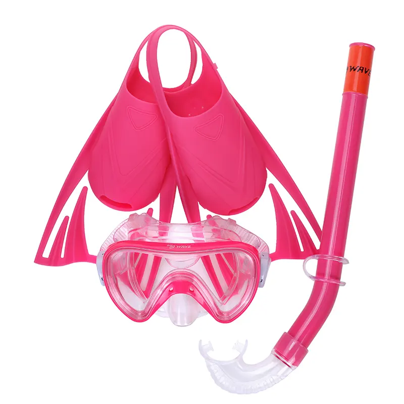 Gelombang Grosir Perlengkapan Selam Scuba Dewasa Masker Selam Murah Snorkel dan Set Sirip