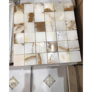 Sh đá Backlit ngọc khảm gạch vuông khảm đá cẩm thạch bán buôn sang trọng tự nhiên Maya Trắng Onyx khảm gạch đá - Product Image 6
