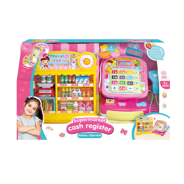 Funny Sound Supermarkt Spielzeug Kinder Registrier kasse für Mädchen Store Play House Toys Plastic Food Set