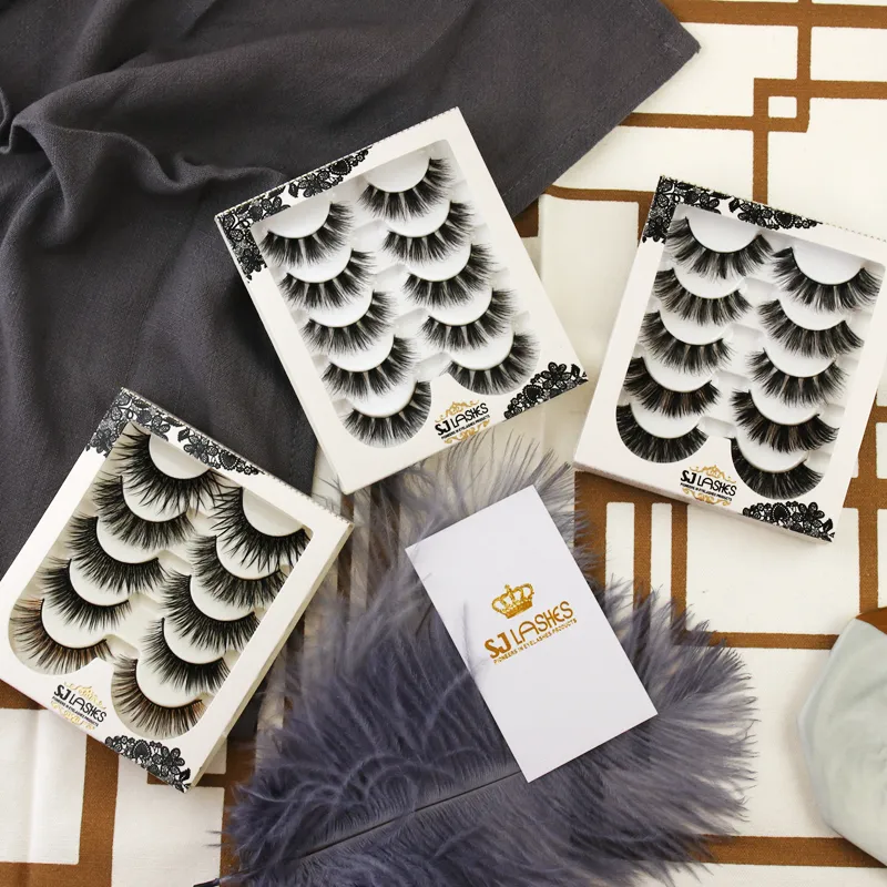 Einen dollar wimpern 5 pairs pack nerz wimpern 3d nerz wimpern mit private label wimpern verpackung