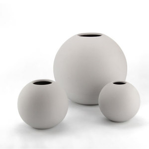 หลายขนาด Ball Shape สีเทาเคลือบตกแต่งบ้านจีนแจกันดอกไม้ - Product Image 1