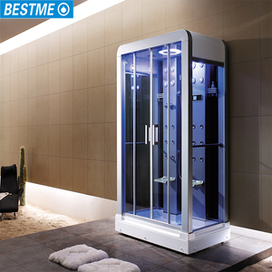 Moderner schwarzer Acryl-Dampf duschraum mit TV-Spa-Badewanne Kabine Nassdampf <span class=keywords><strong>Computer</strong></span>-Bedienfeld mit 2 Personen