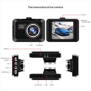 人気ミニカーカメラDVR GT300ダッシュカム2.0 IPS画面フルHD1080p駐車モードビデオ運転レコーダーDashcam