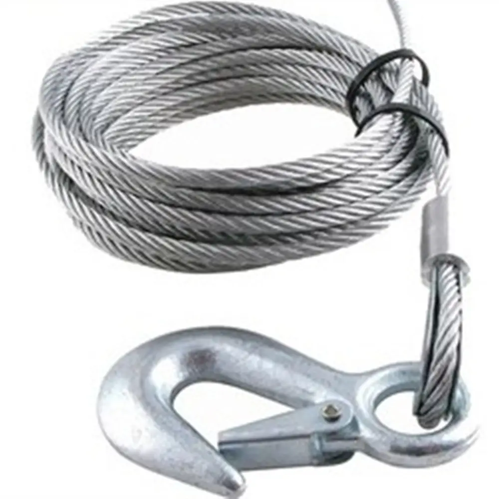 Cable de remolque de coche de cuerda de alambre de acero galvanizado, 6x19 + IWRC, 50 pies, más popular, suministro de fábrica