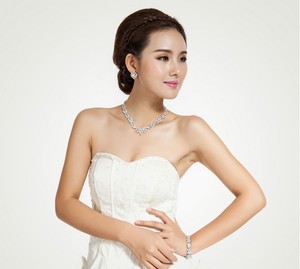 LUOTEEMI <strong>Elegant</strong> CZ Stone Jewelry Set for Wedding Bride Party Top Quality Jewelry - Product Image 2