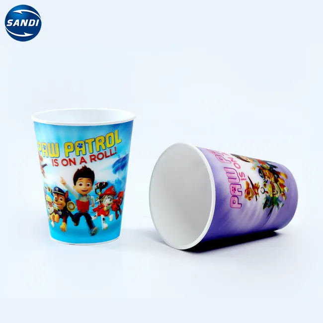Пользовательская мультяшная печатная пластиковая 3d мультяшная линзовидная чашка