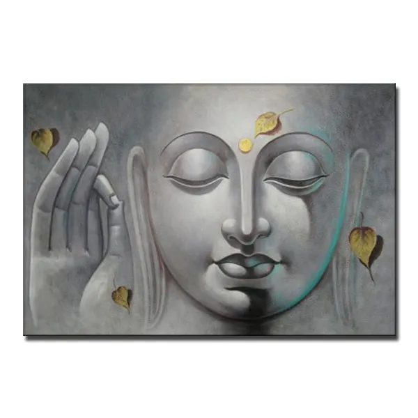 Newest Handmade Art Indian Buddha Face Oil Painting On Canvas