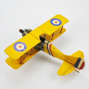 El yapımı Metal Çocuk Uçak Oyuncak Retro Çift Kanatlı Pervane Sabit Kanat Fighter Model Uçak Yaratıcı Ev Dekorasyonu Çocuk Hediye - Product Image 3