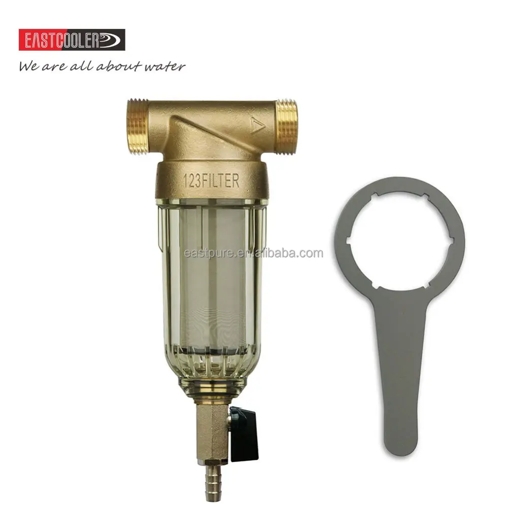 EC-PRE06-E02 Eastcooler filtro de agua de sedimento giratorio reutilizable-50 micras, 20 GPM, 1 "MNPT + 3/4" FNPT
