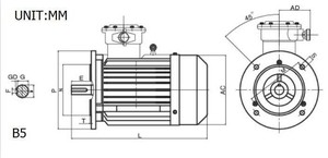 YB3-132S-4 5.5 千瓦 ac 3 相电机 - Product Image 3