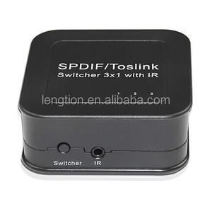 Spdif/toslinkデジタル光オーディオスイッチャー3×1/セレクターリモコン付きハブ - Product Image 1
