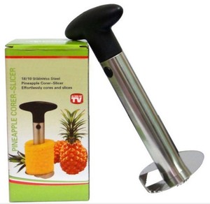 Sıcak satış ucuz mutfak Gadget paslanmaz çelik manuel ağır meyve ve sebze araçları ananas tart kesici dilimleme soyucu