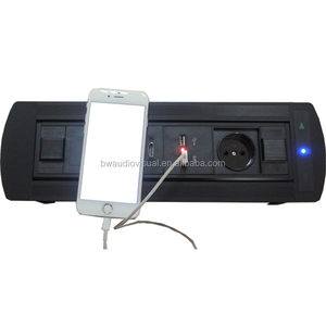 Aluminium Motorized <strong>Rotation</strong> <strong>Desktop</strong> Flip up Electrical Plug <strong>Socket</strong> for Smart Office System