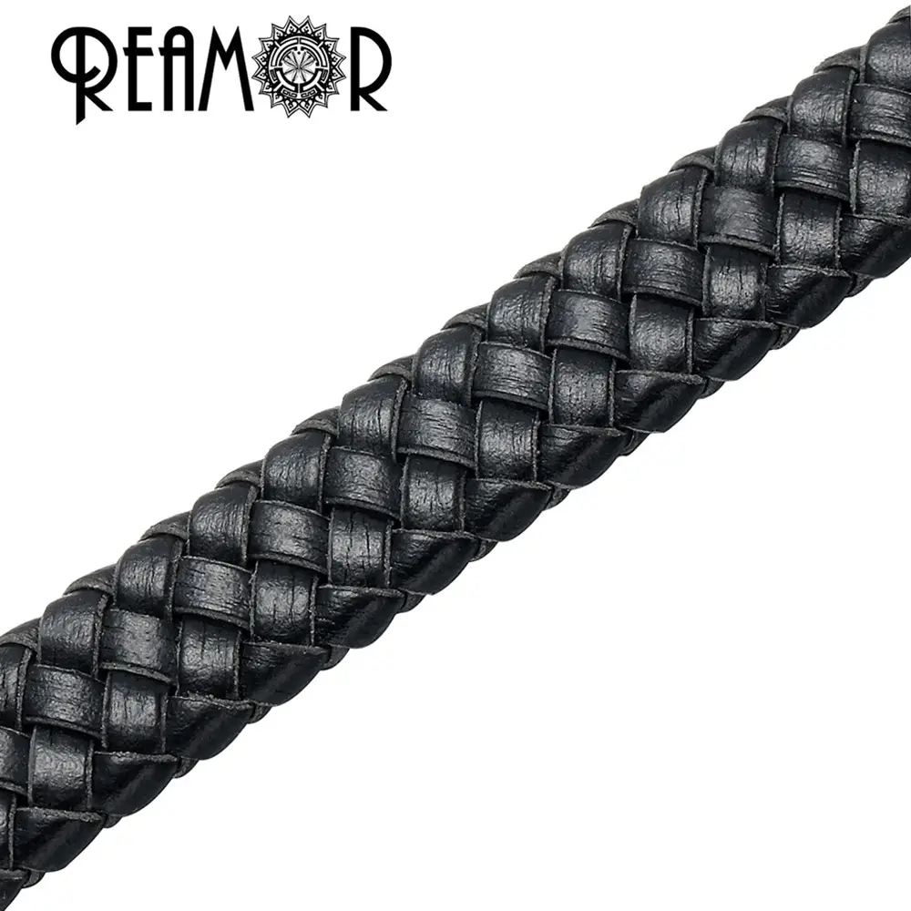 REAMOR 10*3mm Flat Wide Genuine Leather Ropes Cords Fit Necklace Bracelet DIY Jewelry Making Findings